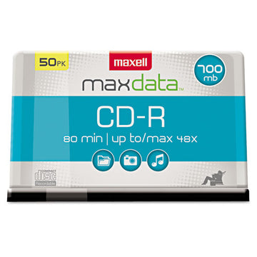 Maxell® Cd-r Recordable Disc, 700 Mb-80 Min, 48x, Slim Jewel Case, Silver freeshipping - TVN Wholesale